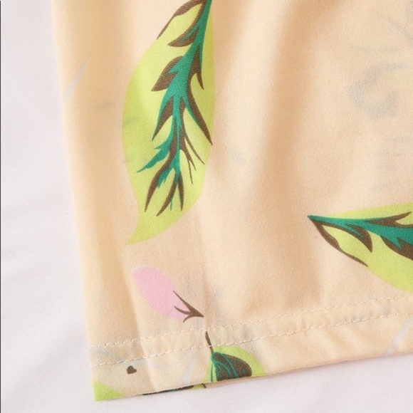 New Beige Tee & Shorts Pajama Set - Picture 4 of 5